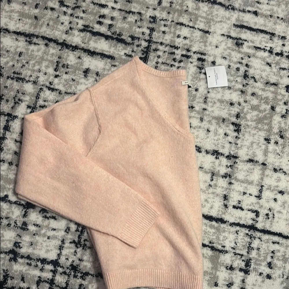 American Eagle Outfitters Light Pink Crew Neck Sweater